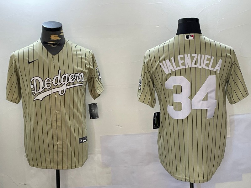 Men's Los Angeles Dodgers Fernando Valenzuela #34 Gold Baseball Jersey